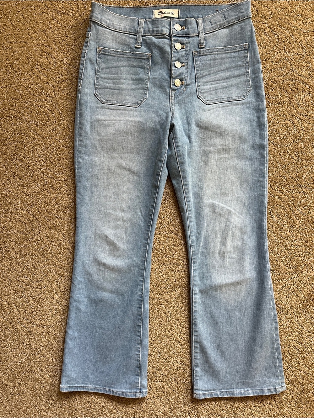 Madewell Light Wash High-Rise Flare Jeans with Button Fly